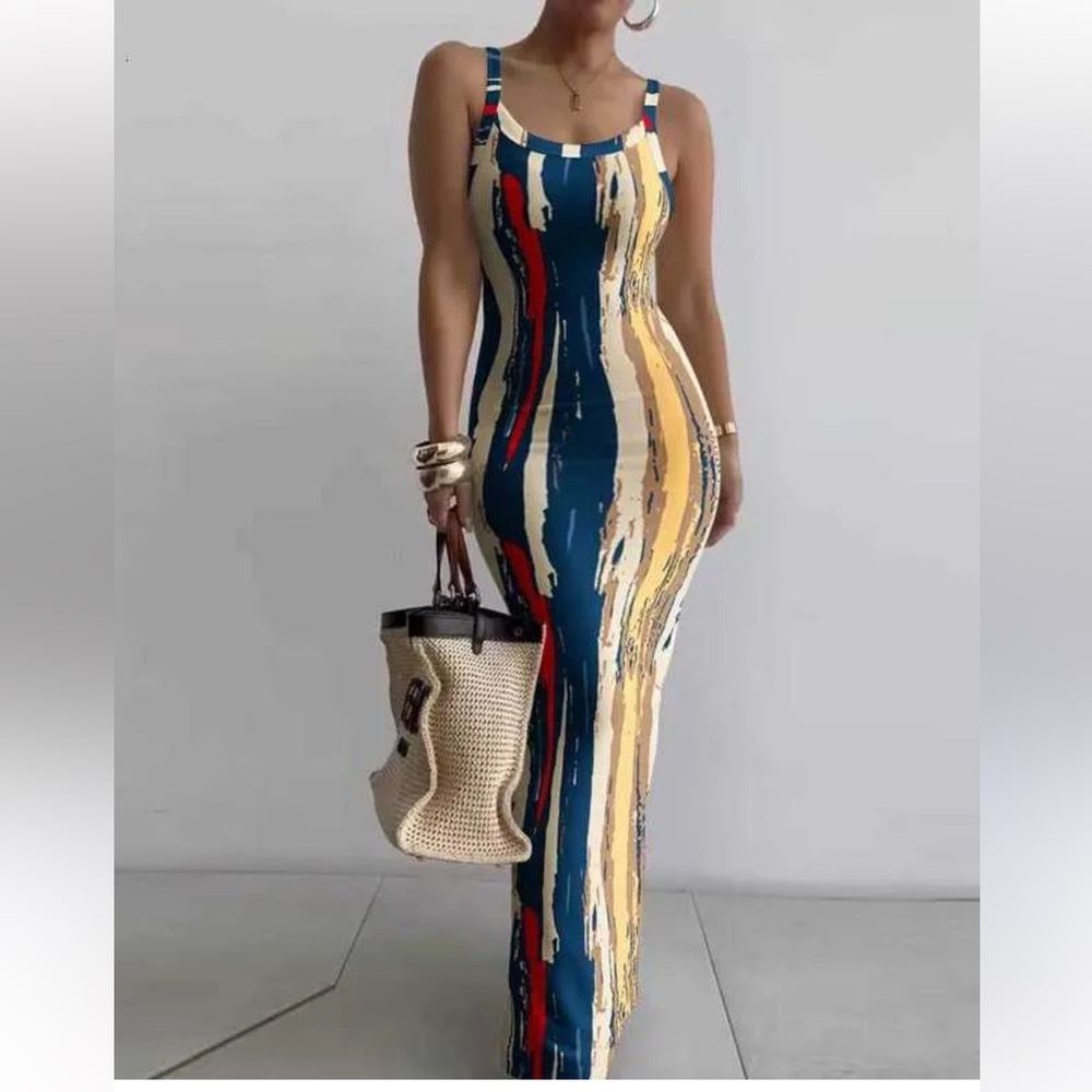 SHEIN Multicolor Striped Maxi Dress
